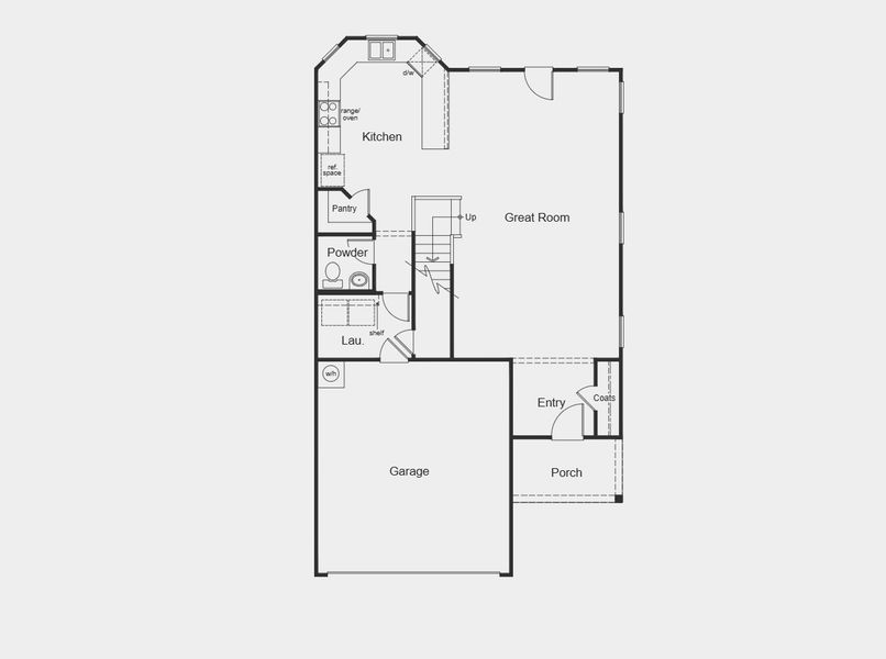 2D floor plan layout for the 2071 by KB Home in Sunset Oaks, Maxwell, TX (Image 7).