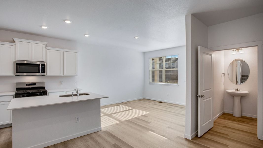 Furnished interior view inside a new home in Revere at Johnstown, Johnstown (Image 11). Furnished interior view inside a new home in Revere at Johnstown, Johnstown (Image 11).