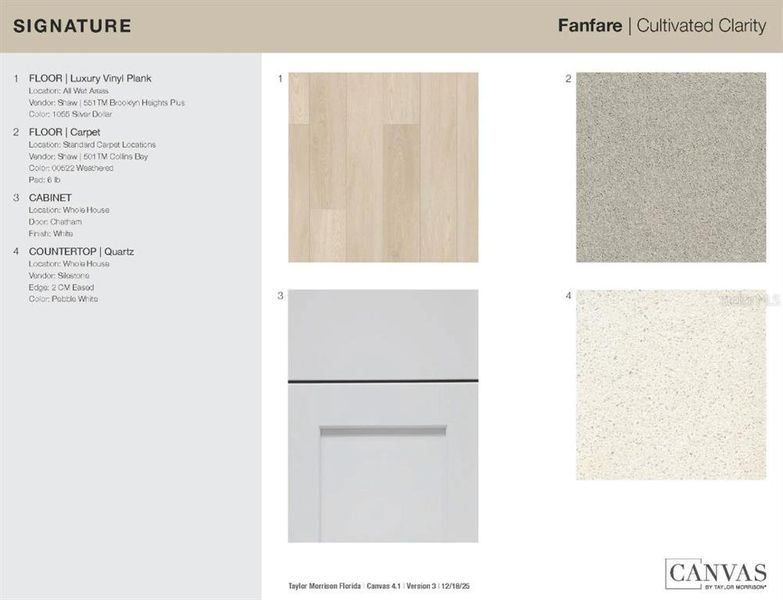 Sample of building materials used in homes in Waterstone, Groveland (Image 5).