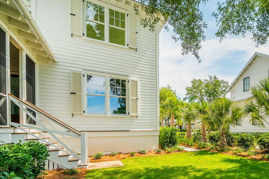 Exterior details and patio area of a home in , Johns Island (Image 13). Exterior details and patio area of a home in , Johns Island (Image 13).