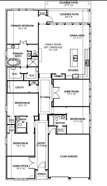 Image 6 representing the 2619W by Perry Homes in Parkside On The River 50', Georgetown, TX.