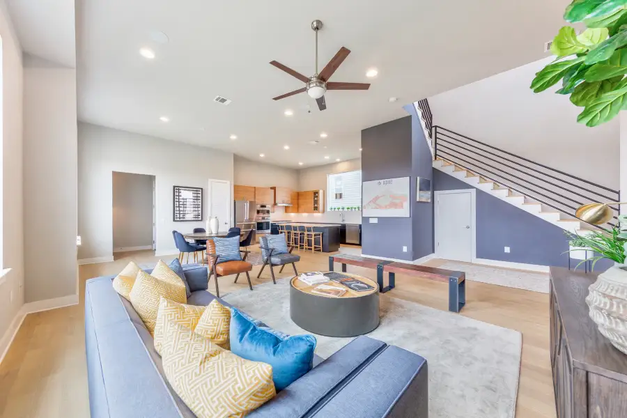 Furnished interior view inside a new home in The Brownstones at East Quarter, Dallas (Image 15).