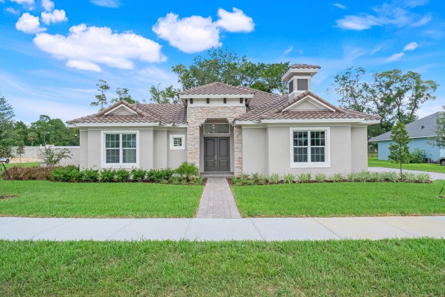 Representative exterior photo of a completed home built from the The Courtyard Junior by ABD Development in Toscana, Palm Coast, FL (Image 19).