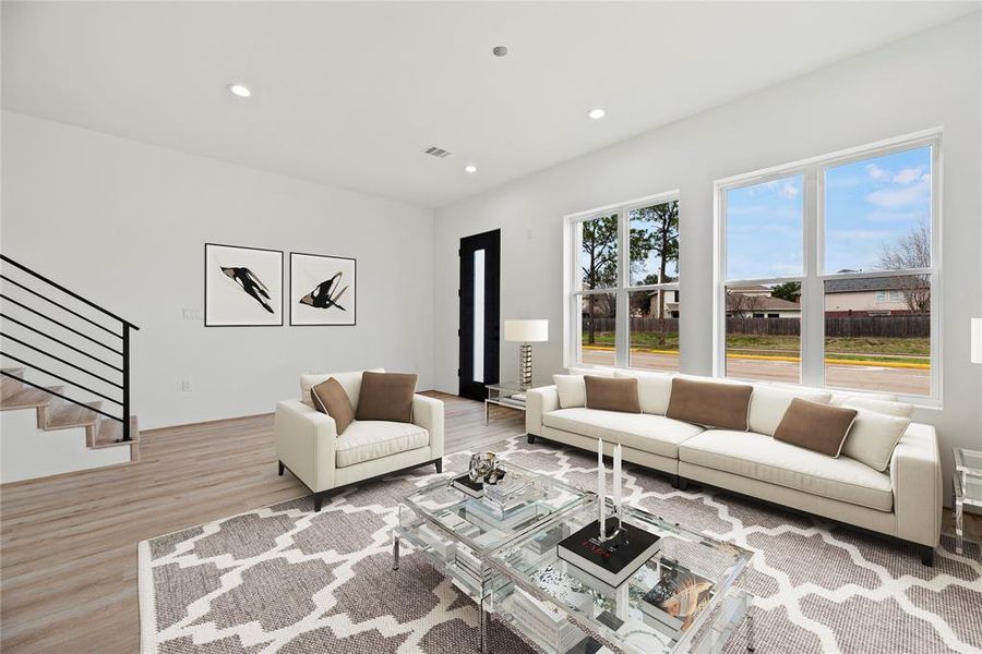 The first floor is an open floorplan, perfect for entertaining.