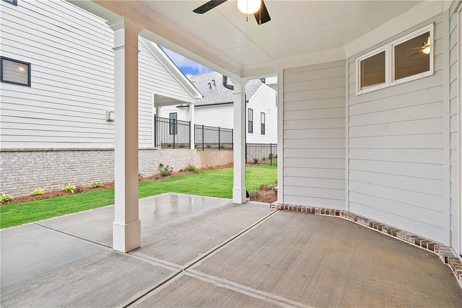 Exterior details and patio area of a home in Promenade at Sawnee Village, Cumming (Image 3).
