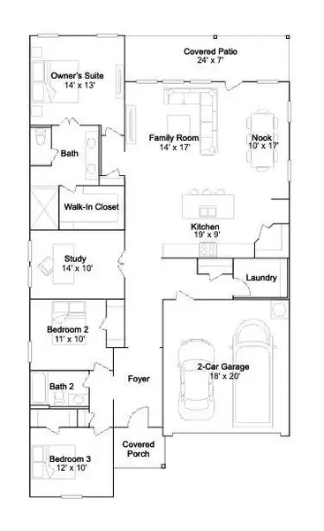 2D floor plan layout of this home in Sweetgrass Village, Crosby, TX (Image 2). 2D floor plan layout of this home in Sweetgrass Village, Crosby, TX (Image 2).