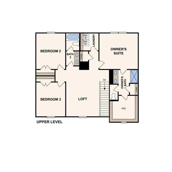 2D floor plan layout for the Harding by Century Communities in The Oaks, Mount Juliet, TN (Image 4).