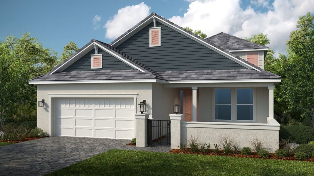 Representative exterior photo of a completed home built from the Florence by Taylor Morrison in Esplanade at McKinnon Groves, Winter Garden, FL (Image 3).