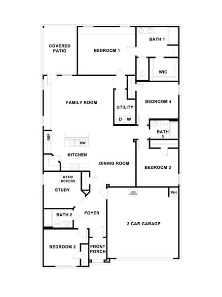 2D floor plan layout of this home in Trace, San Marcos, TX (Image 3).