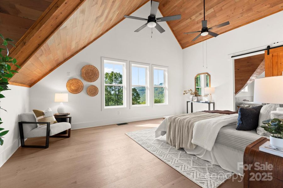 Furnished interior view inside a new home in , Cashiers (Image 43).