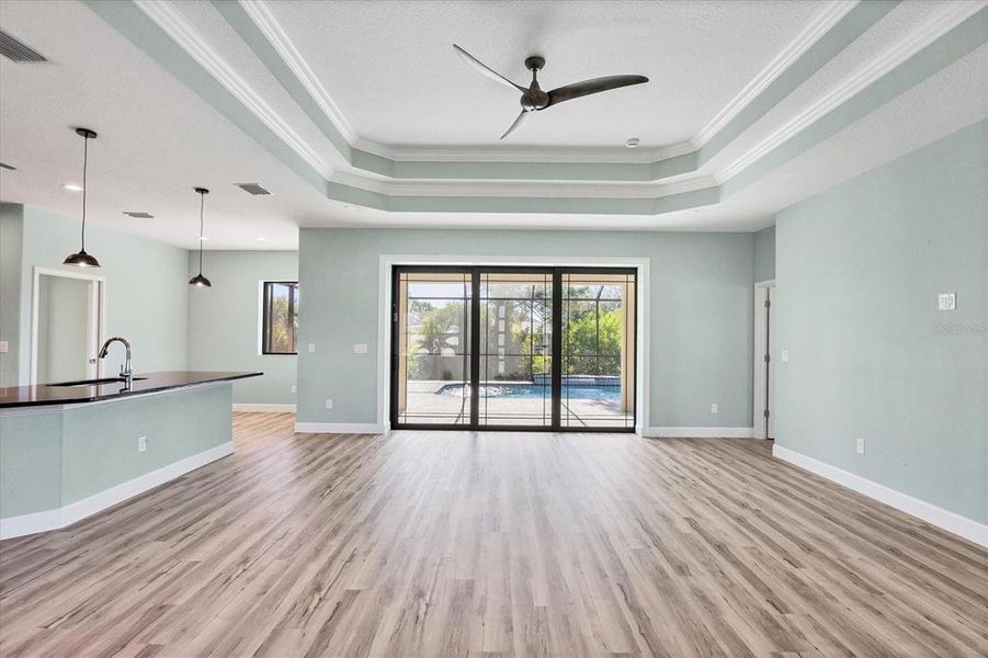 Large Open Great Room with Accordion Sliders