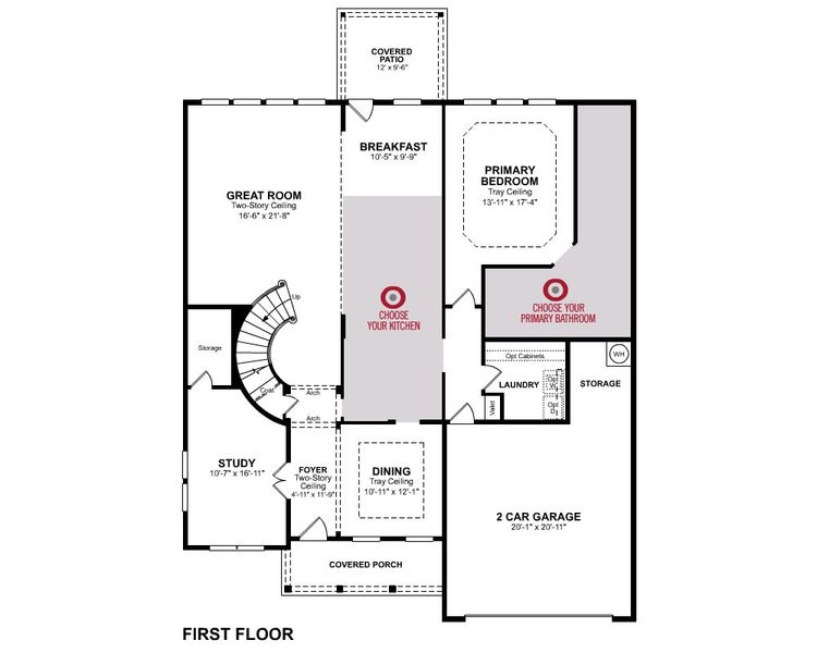 2D floor plan layout for the Madison by Beazer Homes in Enclave at Legacy Hills, Celina, TX (Image 3).