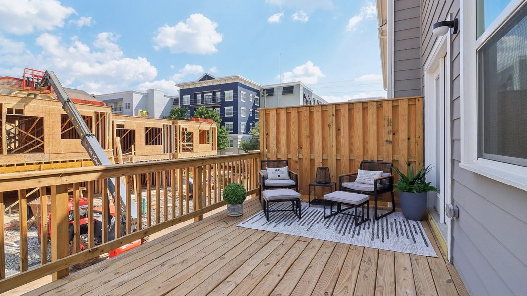 Exterior details and patio area of a home in Townes at Asbury, Hapeville (Image 2). Exterior details and patio area of a home in Townes at Asbury, Hapeville (Image 2).