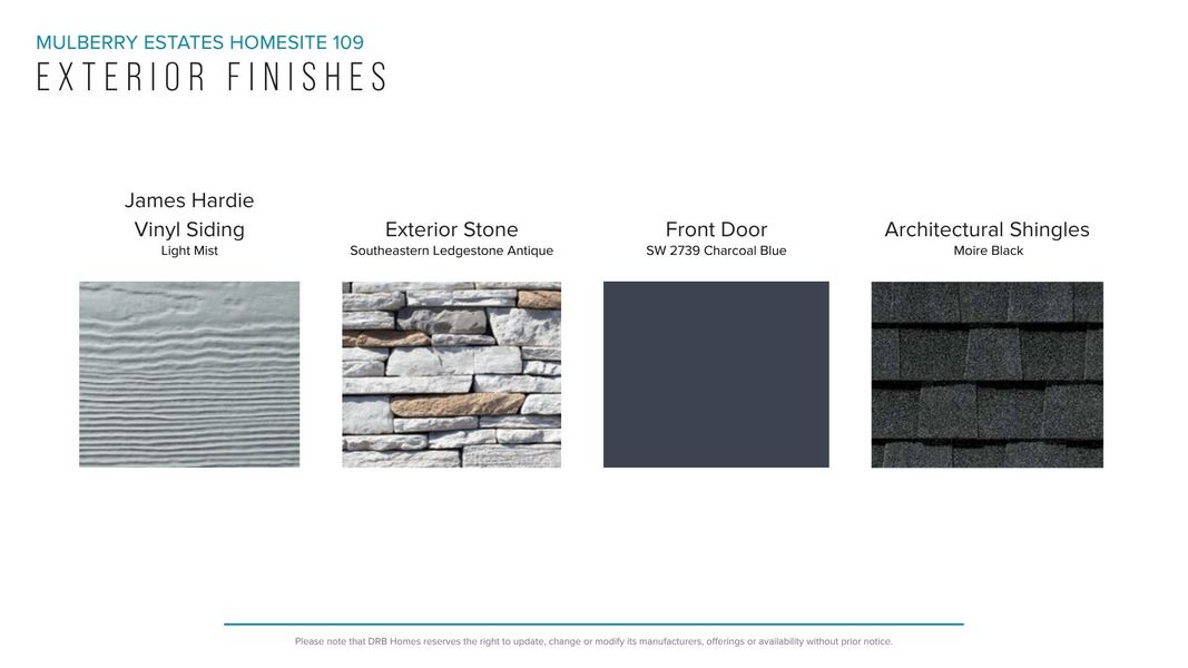 Sample of building materials used in homes in Mulberry Estates, Simpsonville (Image 32). Sample of building materials used in homes in Mulberry Estates, Simpsonville (Image 32).
