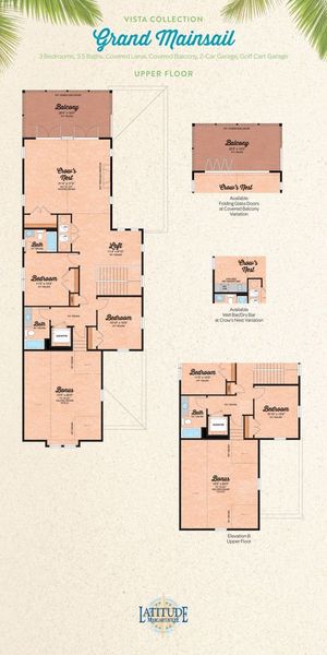 2D floor plan layout for the Grand Mainsail by Minto Communities in Latitude Margaritaville Watersound, Panama City Beach, FL (Image 5).