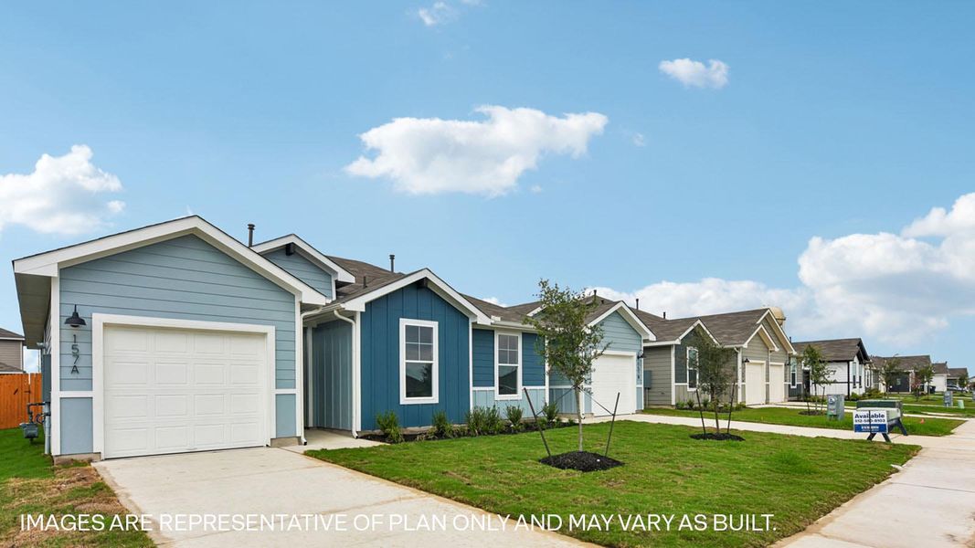 Front exterior of a new home in Wayside, Uhland, TX, highlighting curb appeal (Image 18).