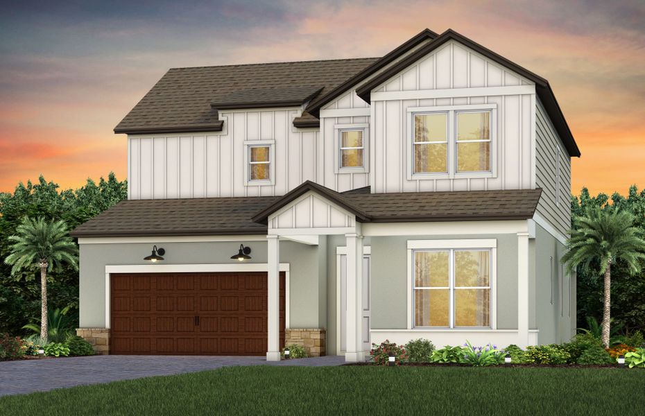 Representative exterior photo of a completed home built from the Umbria by Pulte Homes in Vida's Way, Wesley Chapel, FL (Image 6).