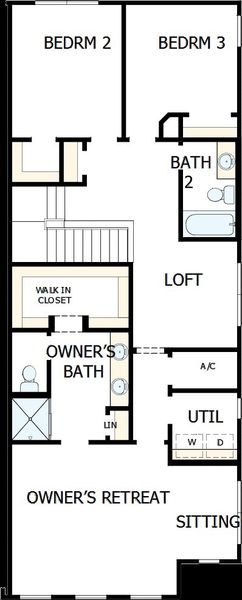 2D floor plan layout of this home in Baldwin Crossing 22', Orlando, FL (Image 4).