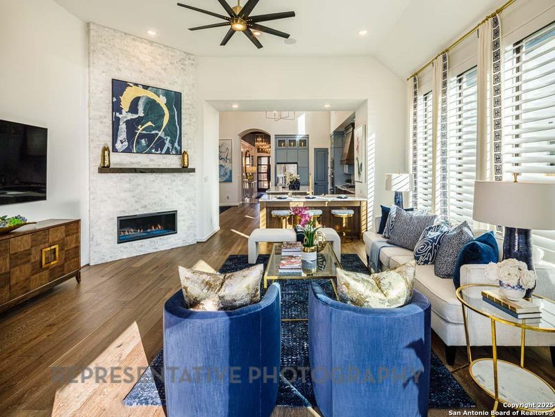 Furnished interior view inside a new home in Esperanza, Boerne (Image 4). Furnished interior view inside a new home in Esperanza, Boerne (Image 4).