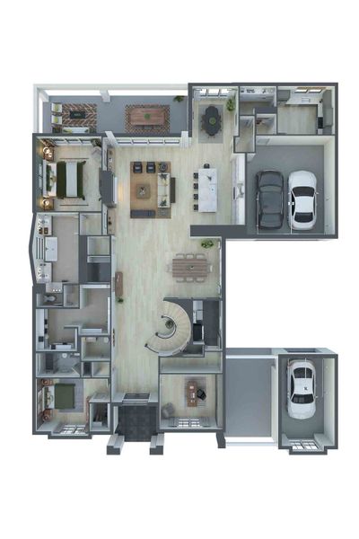 2D floor plan layout for the Camden by Tri Pointe Homes in Legacy Grove 90′, Montgomery, TX (Image 4).