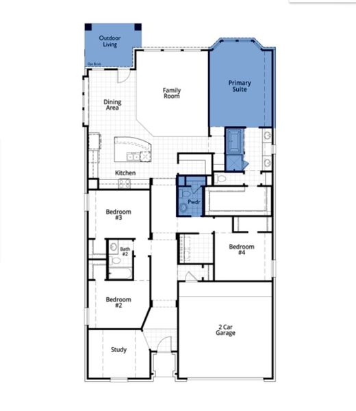 2D floor plan layout of this home in Goodland: 53ft. lots, Venus, TX (Image 2). 2D floor plan layout of this home in Goodland: 53ft. lots, Venus, TX (Image 2).