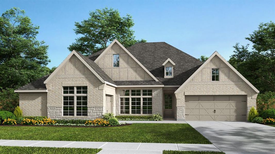 Front exterior of a new home in Sonoma Verde, McLendon-Chisholm, TX, highlighting curb appeal (Image 1). Front exterior of a new home in Sonoma Verde, McLendon-Chisholm, TX, highlighting curb appeal (Image 1).