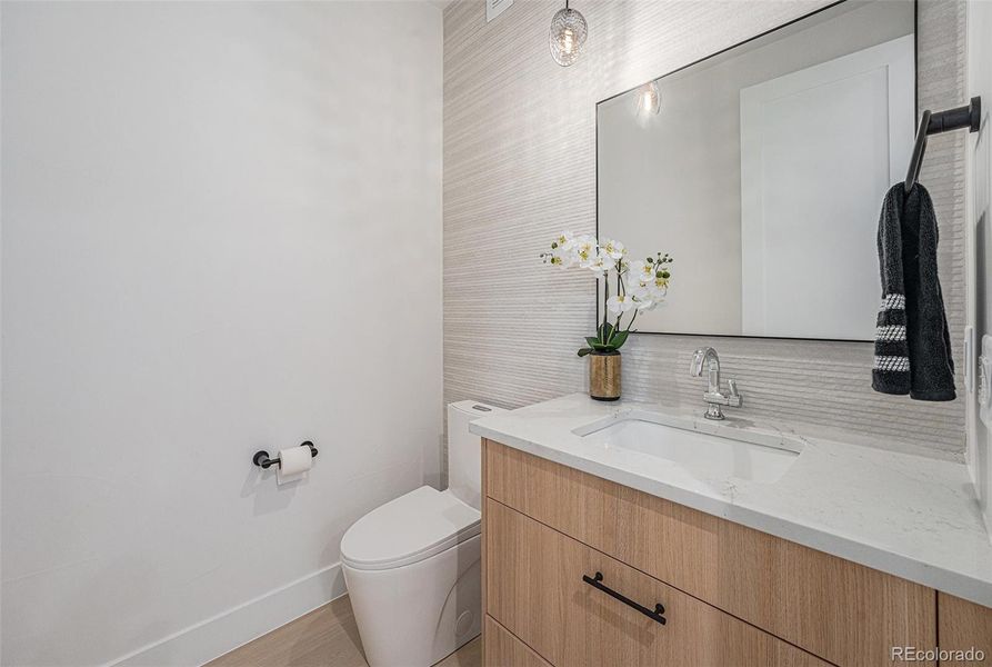Stylish main floor powder room