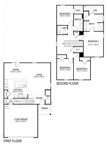 2D floor plan layout of this home in Pointe Park, Union City, GA (Image 3).