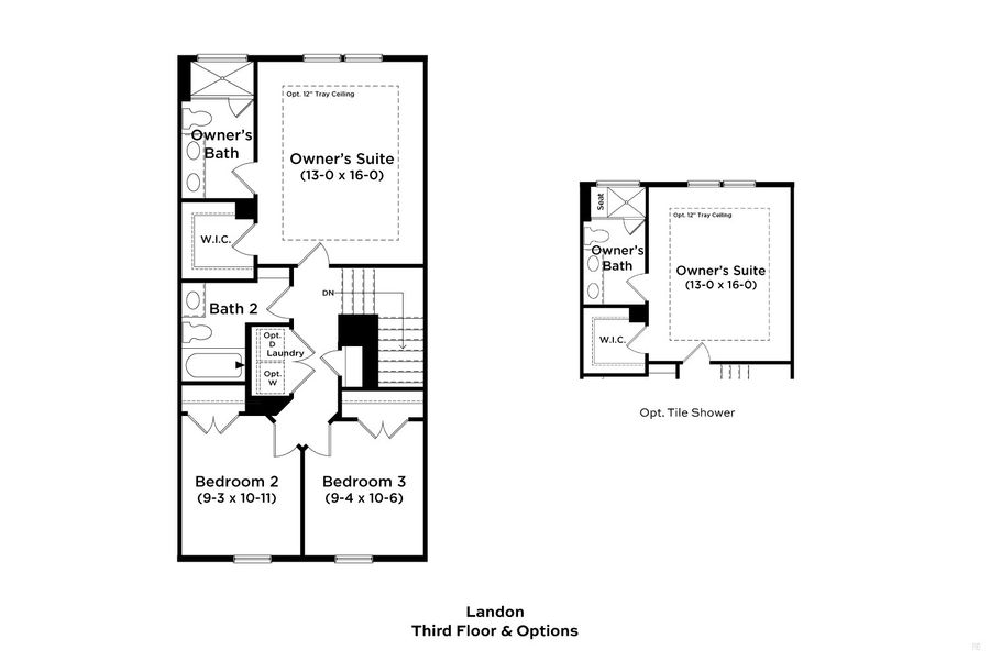 2D floor plan layout of this home in The River District Townhomes, Charlotte, NC (Image 20).