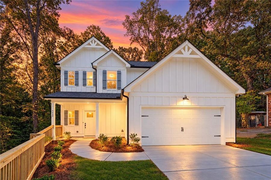 Front exterior of a new home in , Acworth, GA, highlighting curb appeal (Image 1). Front exterior of a new home in , Acworth, GA, highlighting curb appeal (Image 1).