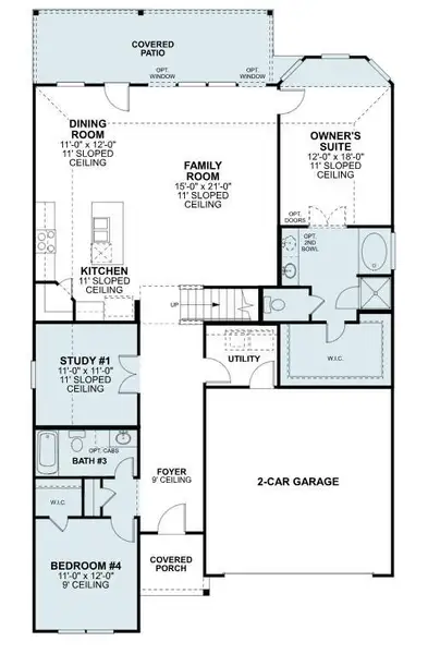 2D floor plan layout of this home in Lone Star Landing, Montgomery, TX (Image 4).