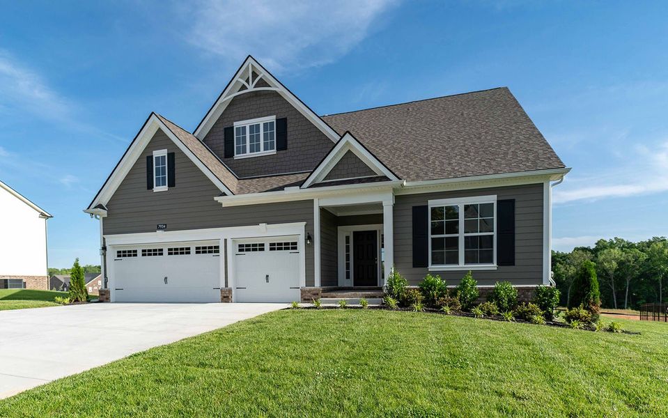 Front exterior of a new home in Aden Woods, Fairview, TN, highlighting curb appeal (Image 20).