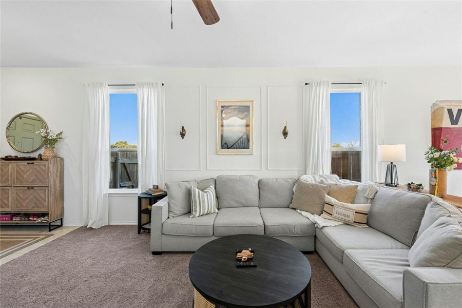 Abundance of natural light in the living room.