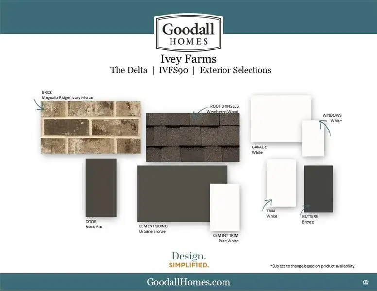 Sample of building materials used in homes in Ivey Farms, Farragut (Image 3).