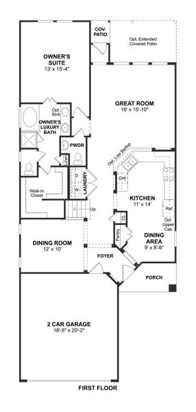 2D floor plan layout for the Wilmington II by K. Hovnanian® Homes in The Landing, New Caney, TX (Image 3). 2D floor plan layout for the Wilmington II by K. Hovnanian® Homes in The Landing, New Caney, TX (Image 3).
