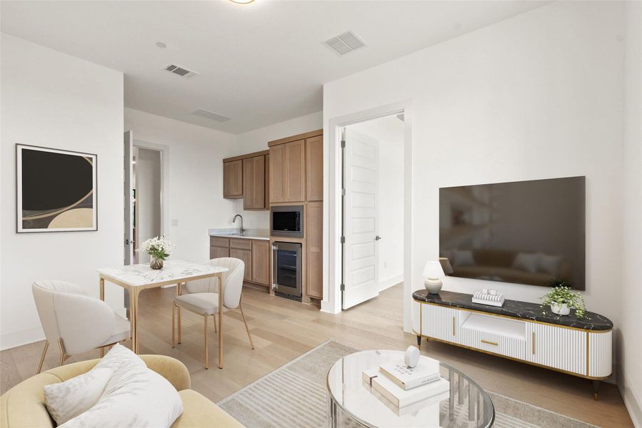 Furnished interior view inside a new home in Sweetwater, Austin (Image 9).