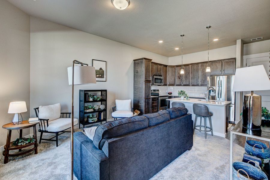 Representative furnished interior of a home built from the The Eldorado by Landmark Homes in The Lakes at Centerra, Loveland (Image 10). Representative furnished interior of a home built from the The Eldorado by Landmark Homes in The Lakes at Centerra, Loveland (Image 10).