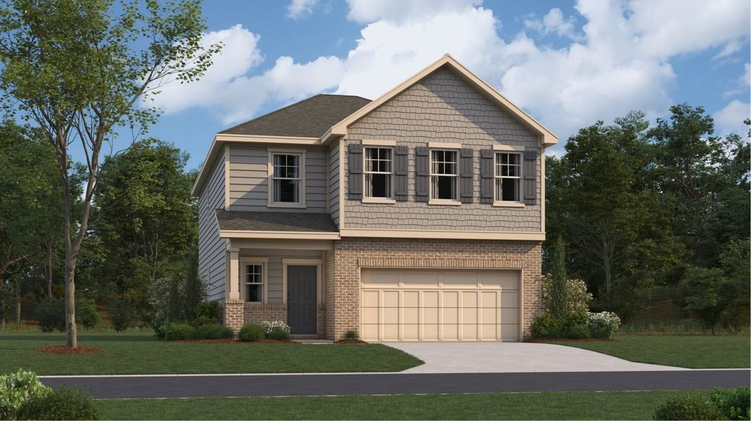 Front exterior of a new home in Planter's Ridge, Kathleen, GA, highlighting curb appeal (Image 1). Front exterior of a new home in Planter's Ridge, Kathleen, GA, highlighting curb appeal (Image 1).