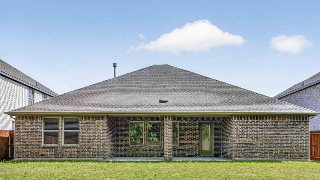 Representative exterior details of a home built from the Calgary by D.R. Horton in Fireside by the Lake, Garland (Image 3).