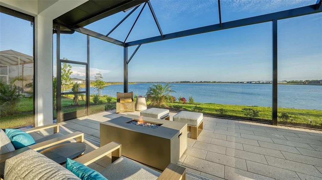 Exterior details and patio area of a home in Wild Blue at Waterside, Sarasota (Image 23).