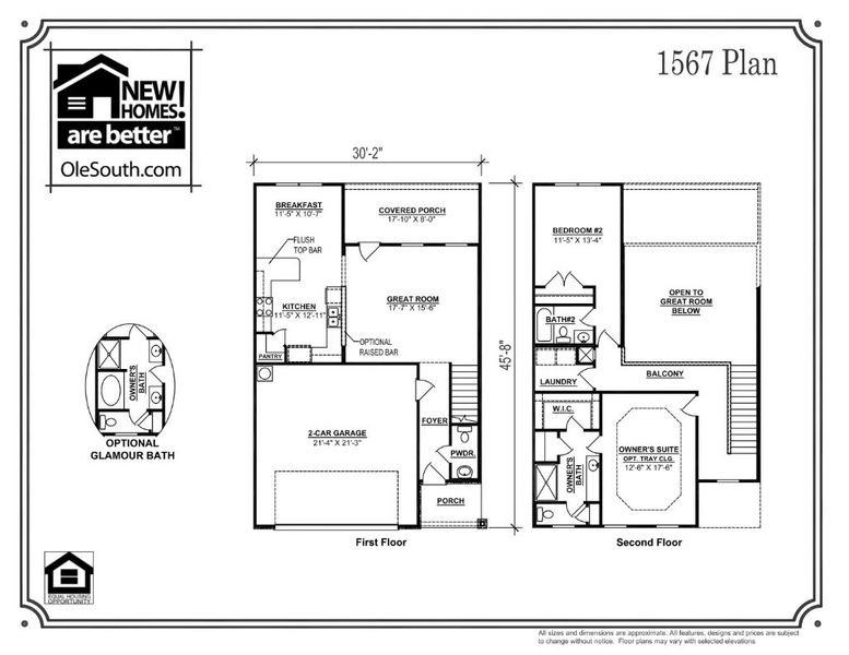 2D floor plan layout for the 1567- Legacy Fields by Ole South in Legacy Fields, Pleasant View, TN (Image 2).
