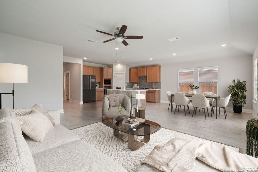 Furnished interior view inside a new home in Estancia Ranch - Classic Series, San Antonio (Image 8).
