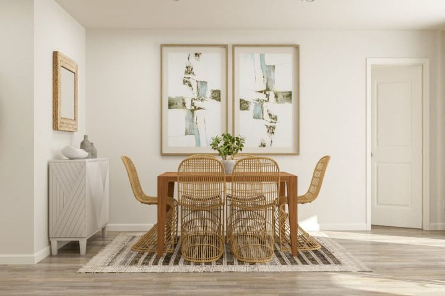 A dining room table with chairs. A dining room table with chairs.