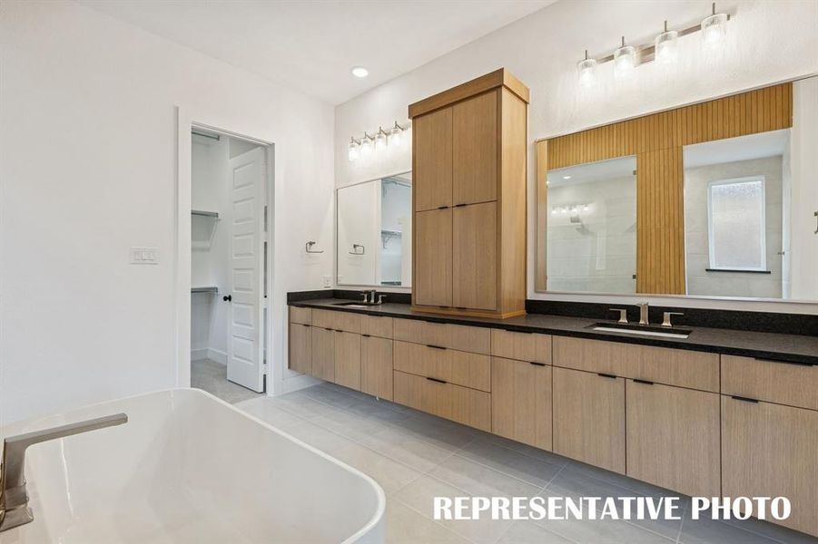 You'll find outstanding space for two with luxurious finishes in this dream owner's bath!  REPRESENTATIVE PHOTO
