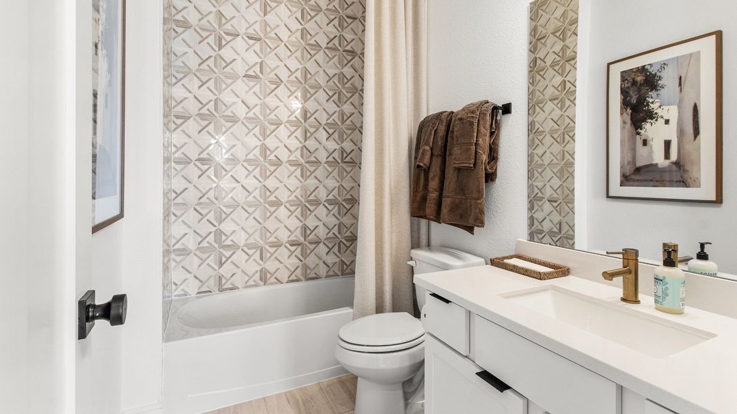 Furnished interior view inside a new home in Easthaven at Bridgeland Central, Cypress (Image 12).