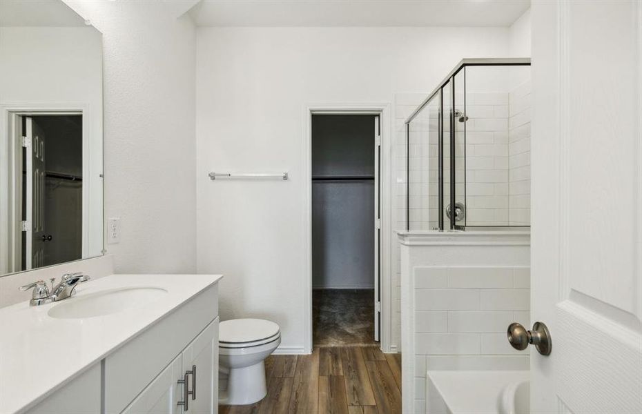 Owner's bath with oversized shower*real home pictured