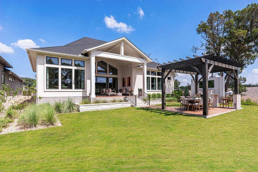 Representative exterior details of a home built from the The Centeno by David Weekley Homes in Kissing Tree – Vista Series, San Marcos (Image 3).