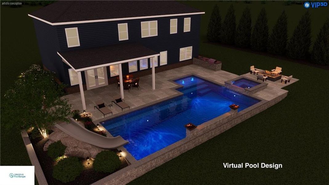 Exterior rendering of this home design in Deer Valley, Canton, GA (Image 3).