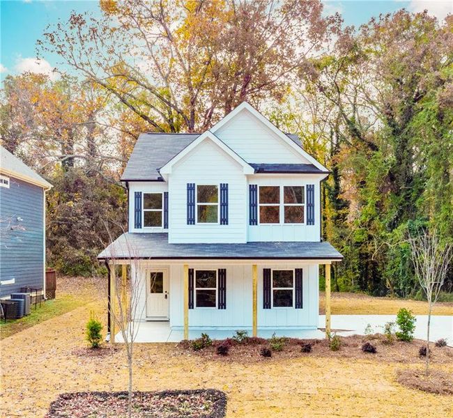 Front exterior of a new home in , Atlanta, GA, highlighting curb appeal (Image 19).