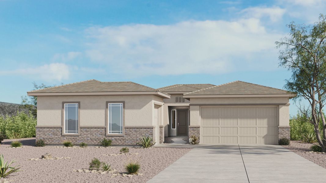 Representative exterior photo of a completed home built from the Cascade by Taylor Morrison in Saddleback, Peoria, AZ (Image 3). Representative exterior photo of a completed home built from the Cascade by Taylor Morrison in Saddleback, Peoria, AZ (Image 3).